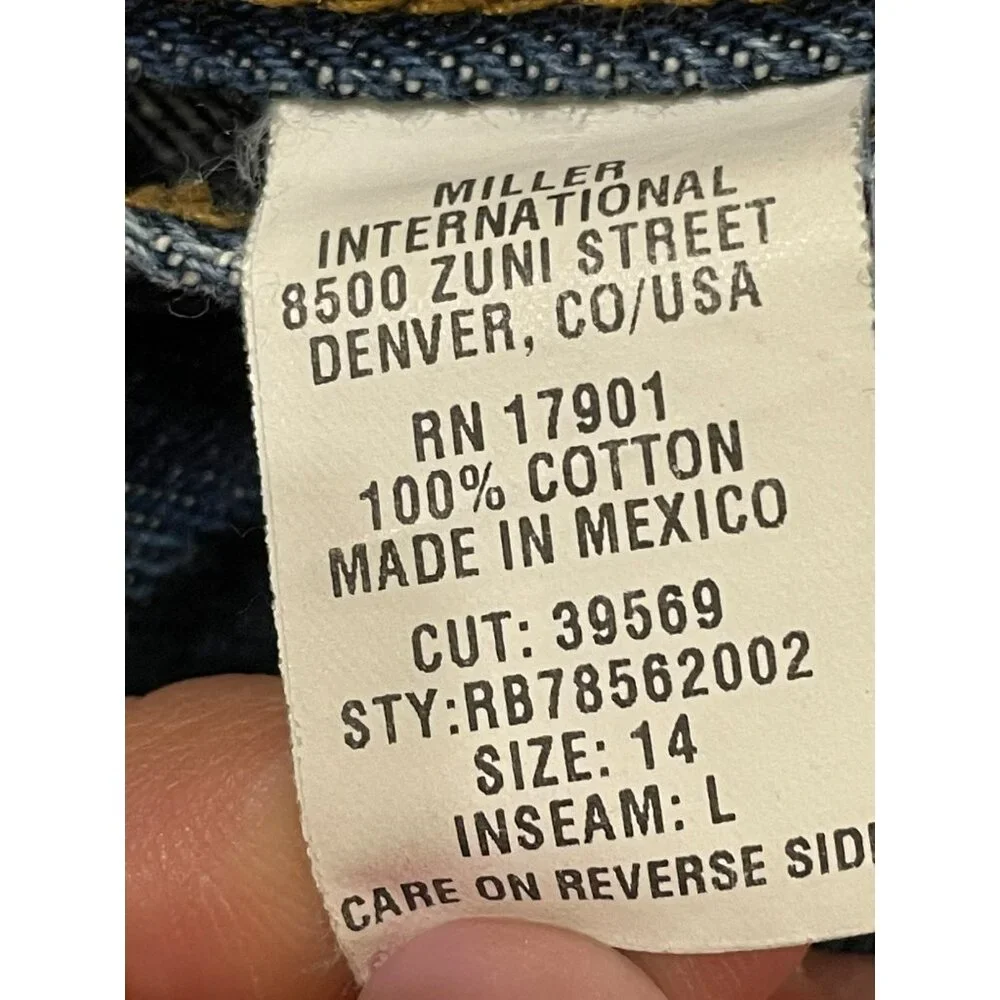 Vintage Rockies High-Waisted Tapered Leg Blue Denim Jeans Womens Size 14L 100% C